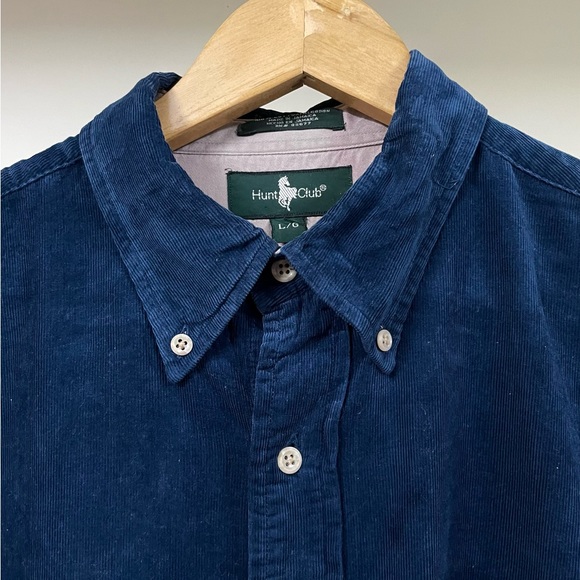 HUNT CLUB AUTHENTIC CORDUROY NAVY BLUE SHIRT FOR MEN’S & WOMEN’S - Picture 4 of 5